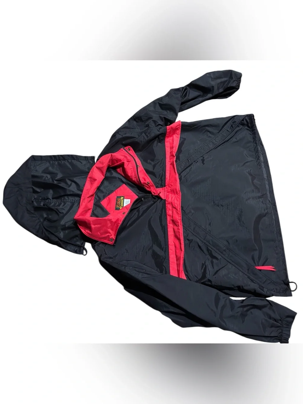 Vintage DM Apparel Packable Colorblock Windbreaker Jacket Men’s XL Red Black